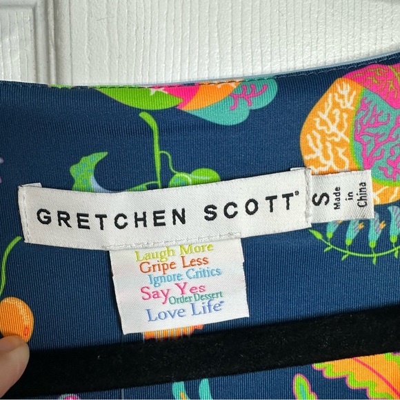 Gretchen Scott Banded V Animal Kingdom Jersey Dress Small - Picture 4 of 7